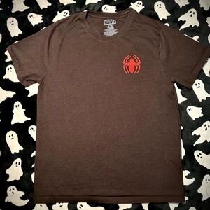 Marvel Brown T-Shirt with Red Spiderman Logo